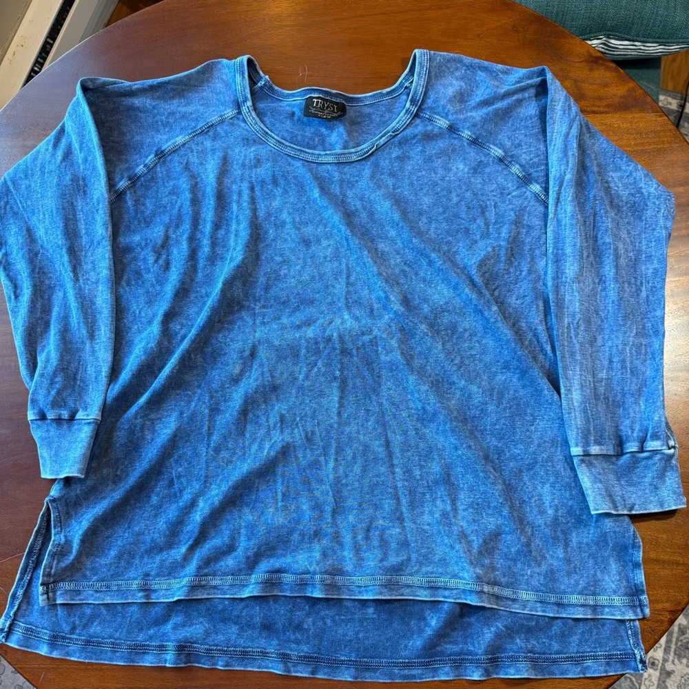Tryst Blue Long Sleeve Top XL